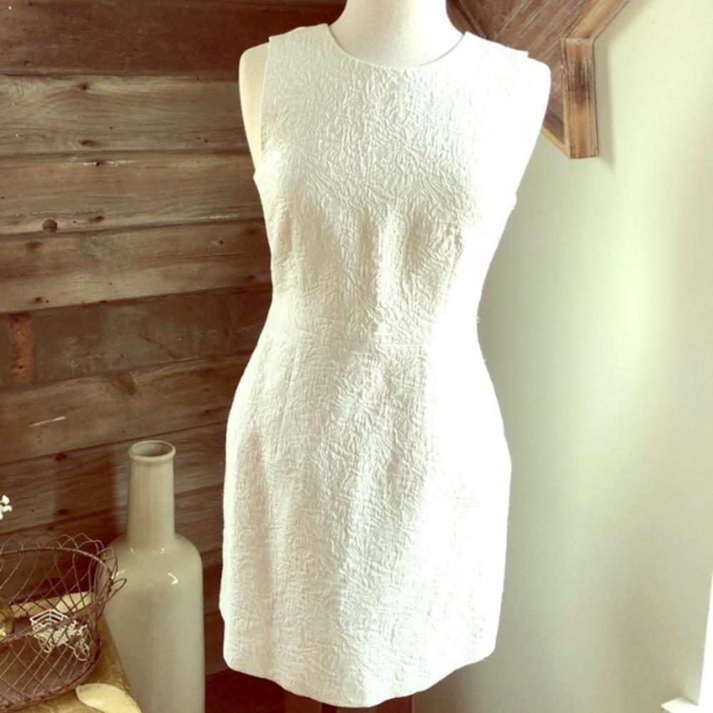 H&M White Embroidered Sleeveless Dress - Size 8